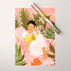 Plant Lady & The Urban Junglow | Blush Botanical Home Décor | House Plants Bohemian Woman Bedroom  Wrapping Paper Gallery Image 1