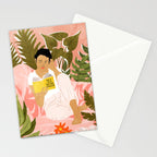 Plant Lady & The Urban Junglow | Blush Botanical Home Décor | House Plants Bohemian Woman Bedroom  Stationery Card Gallery Image 2