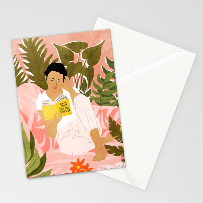 Plant Lady & The Urban Junglow | Blush Botanical Home Décor | House Plants Bohemian Woman Bedroom  Stationery Card Gallery Image 2