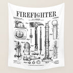 Firefighter Fire Department Fireman Vintage Patent Print Wall Tapestry Gallery Image 4