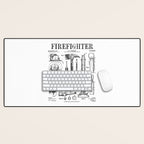 Firefighter Fire Department Fireman Vintage Patent Print Desk Mat Gallery Image 1