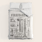 Firefighter Fire Department Fireman Vintage Patent Print Duvet Cover Gallery Image 6