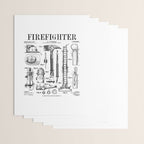 Firefighter Fire Department Fireman Vintage Patent Print Wrapping Paper Gallery Image 3