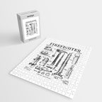 Firefighter Fire Department Fireman Vintage Patent Print Jigsaw Puzzle Gallery Image 2
