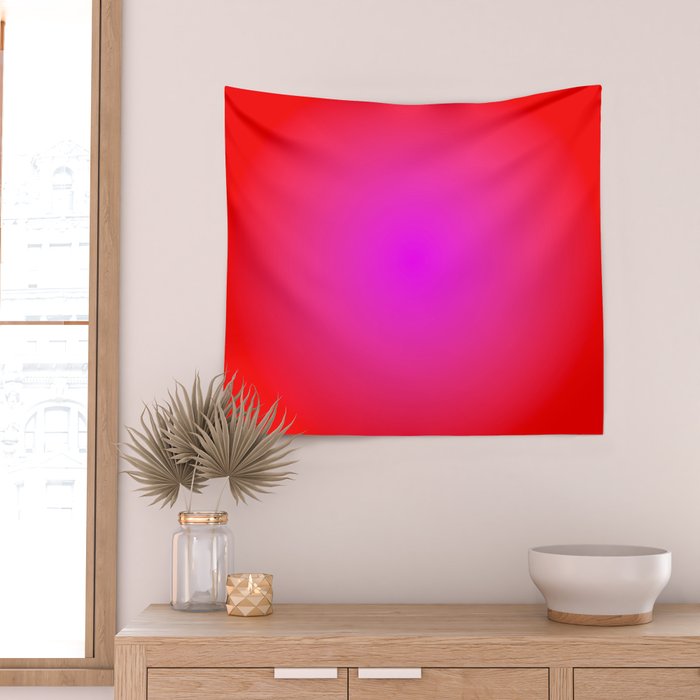 Red Magenta Radial Gradient Wall Tapestry Gallery Image 2
