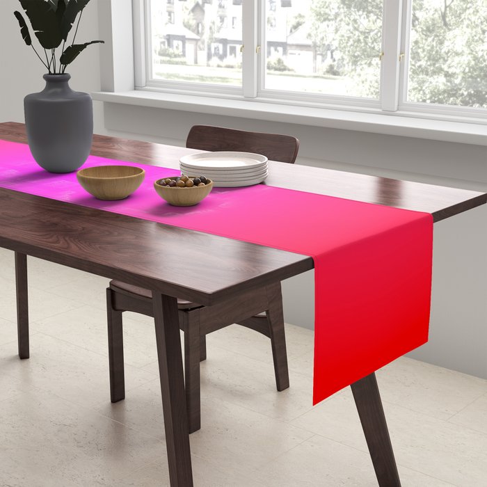 Red Magenta Radial Gradient Table Runner Gallery Image 2