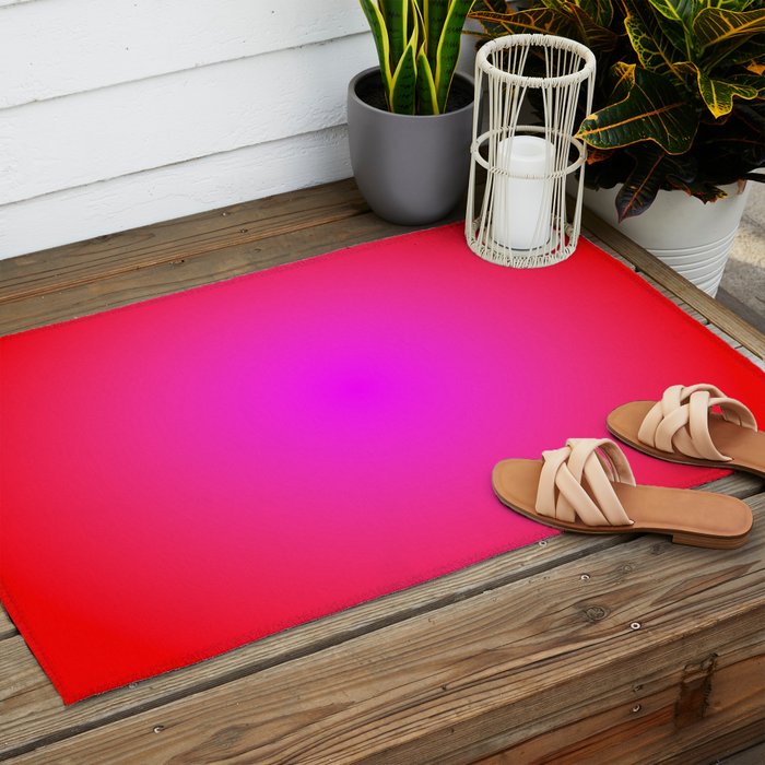 Red Magenta Radial Gradient Outdoor Rug Gallery Image 2