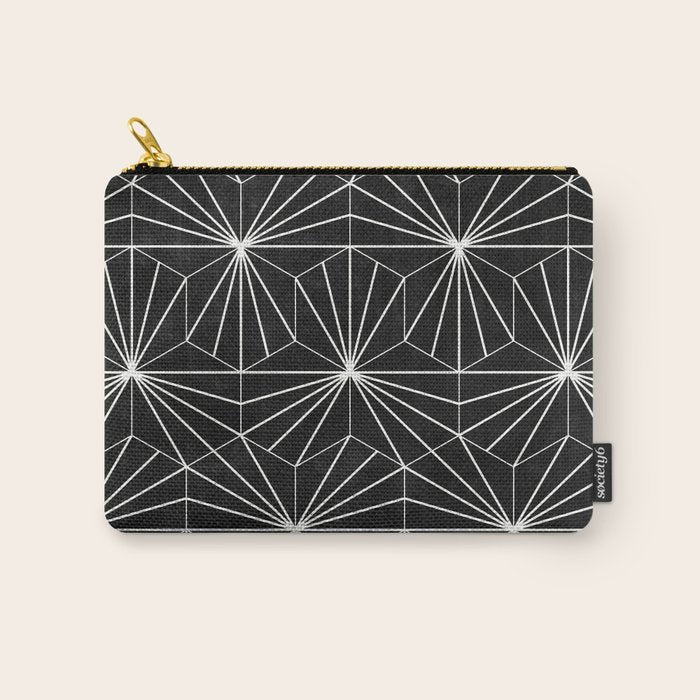 Hexagonal Pattern - Black Concrete Carry All Pouch Gallery Image 1