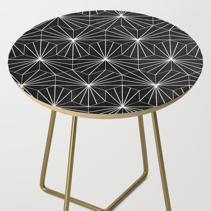 Hexagonal Pattern - Black Concrete Side Table Gallery Image 2