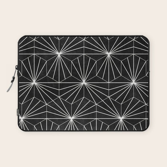 Hexagonal Pattern - Black Concrete Laptop Sleeve Gallery Image 1