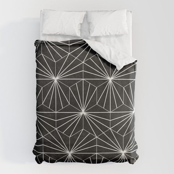 Hexagonal Pattern - Black Concrete Duvet Cover Gallery Image 6