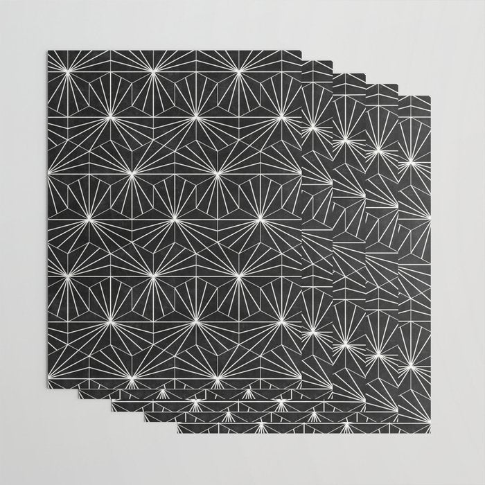 Hexagonal Pattern - Black Concrete Wrapping Paper Gallery Image 3