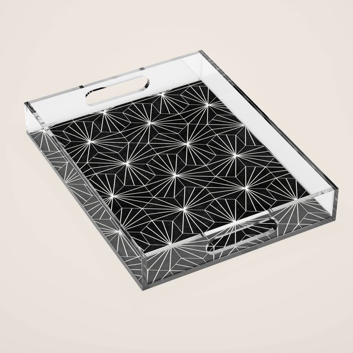 Hexagonal Pattern - Black Concrete Acrylic Tray Gallery Image 1
