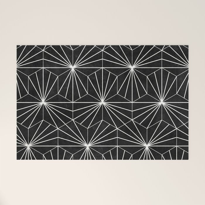 Hexagonal Pattern - Black Concrete Welcome Mat Gallery Image 1