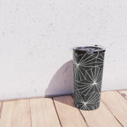 Hexagonal Pattern - Black Concrete Travel Mug Gallery Image 4