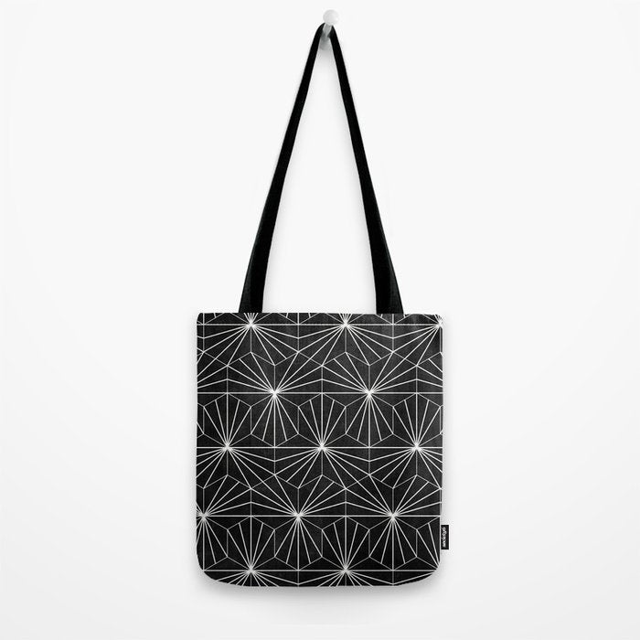 Hexagonal Pattern - Black Concrete Tote Bag Gallery Image 2