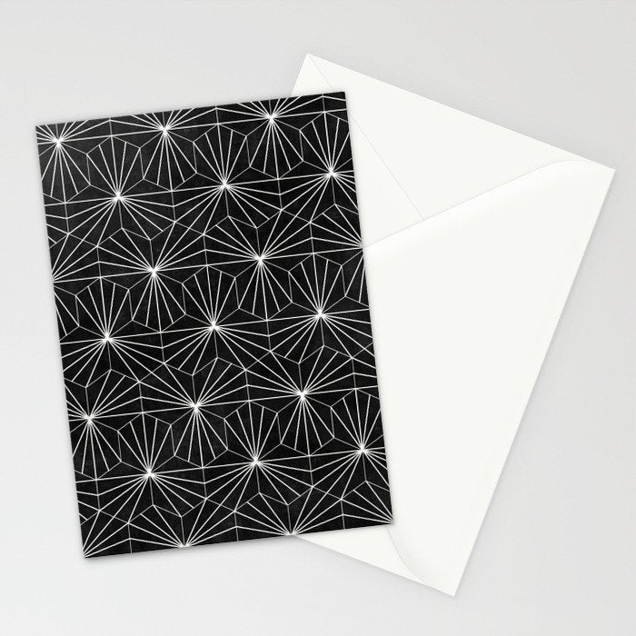 Hexagonal Pattern - Black Concrete Stationery Card Gallery Image 2