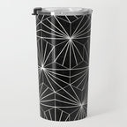 Hexagonal Pattern - Black Concrete Travel Mug Gallery Image 3