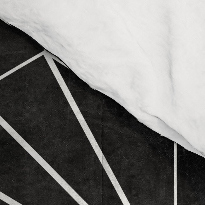 Hexagonal Pattern - Black Concrete Comforter Gallery Image 4
