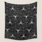 Hexagonal Pattern - Black Concrete Wall Tapestry Gallery Image 4