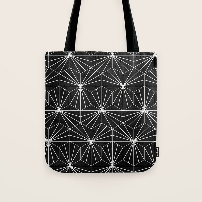 Hexagonal Pattern - Black Concrete Tote Bag Gallery Image 1