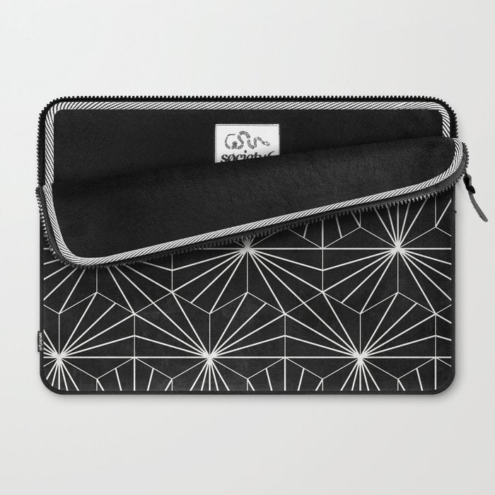Hexagonal Pattern - Black Concrete Laptop Sleeve Gallery Image 2