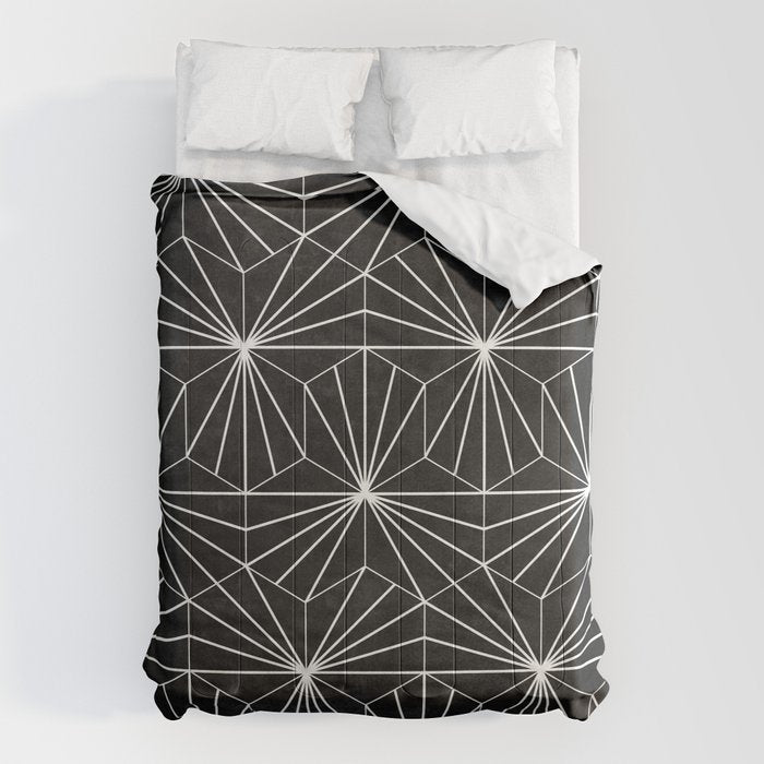Hexagonal Pattern - Black Concrete Comforter Gallery Image 6