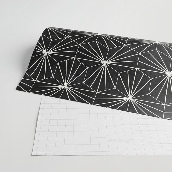 Hexagonal Pattern - Black Concrete Wrapping Paper Gallery Image 2