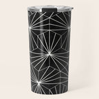 Hexagonal Pattern - Black Concrete Travel Mug Gallery Image 1