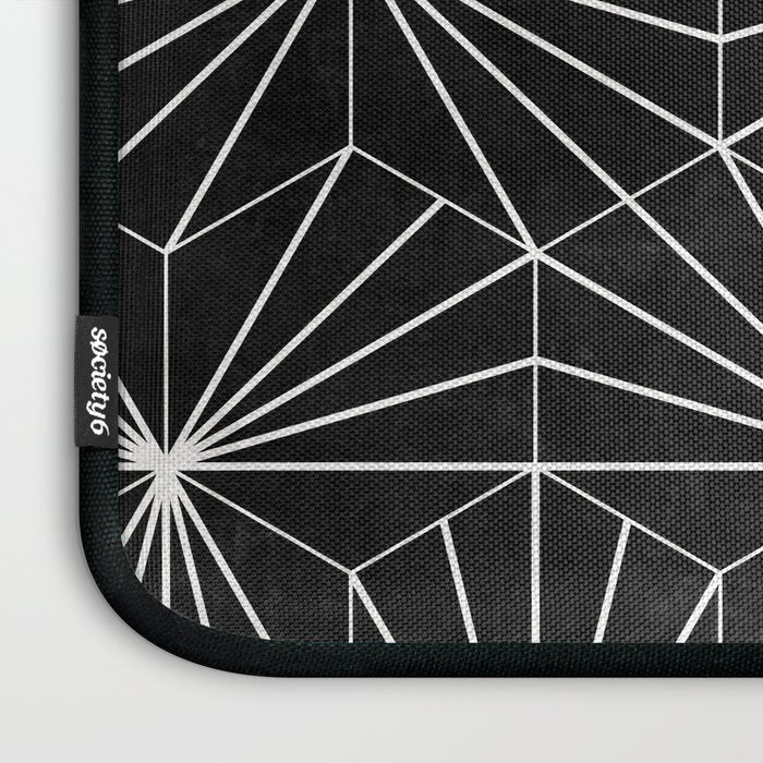 Hexagonal Pattern - Black Concrete Laptop Sleeve Gallery Image 3