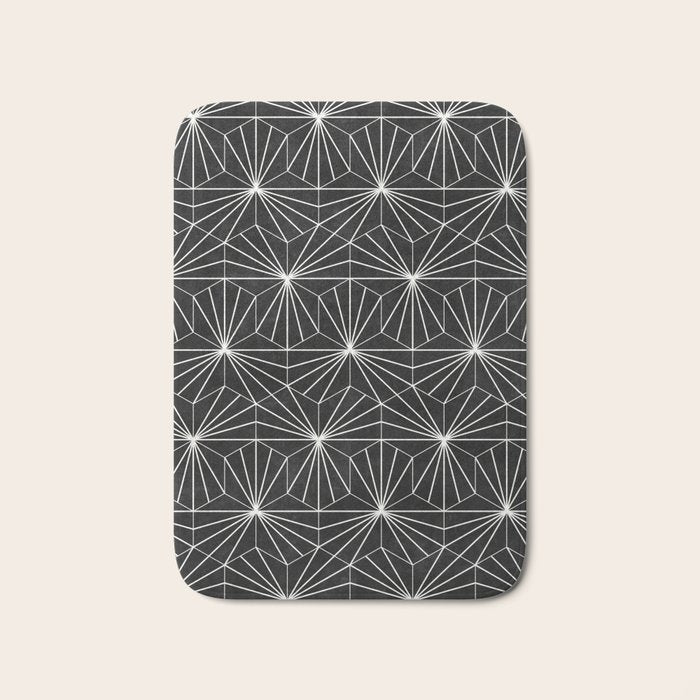 Hexagonal Pattern - Black Concrete Bath Mat Gallery Image 1