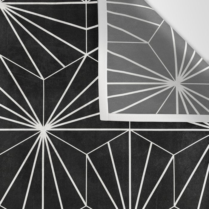 Hexagonal Pattern - Black Concrete Wall Tapestry Gallery Image 3