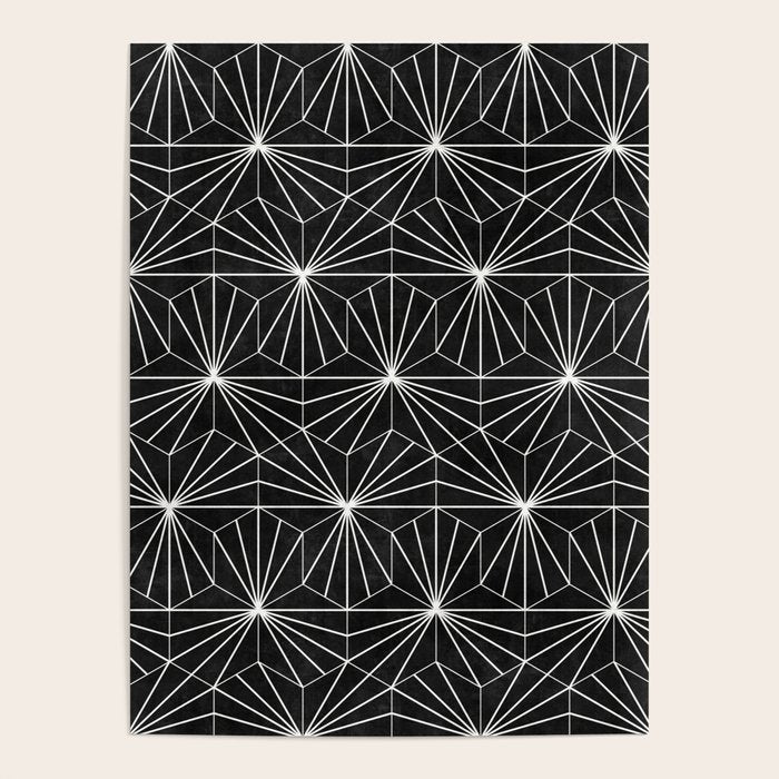 Hexagonal Pattern - Black Concrete Poster Gallery Image 1