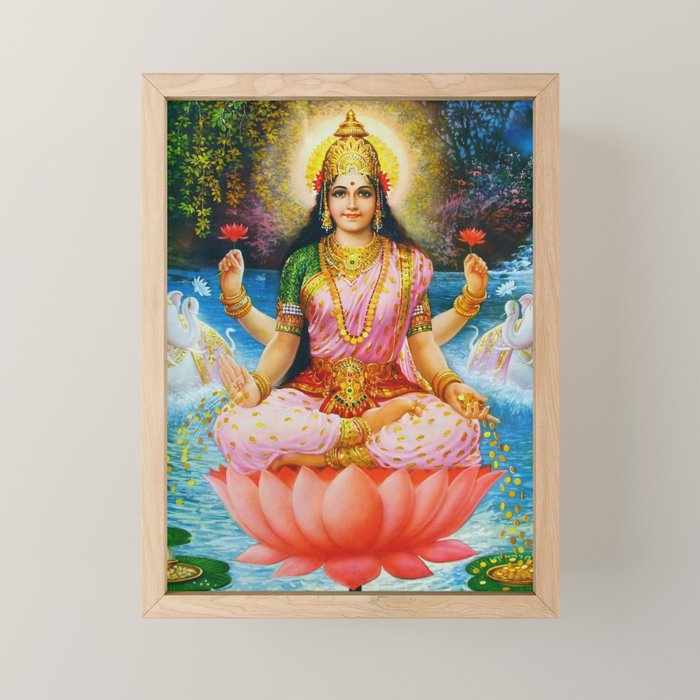 Goddess Lakshmi Hindu Mini Art Print Gallery Image 1