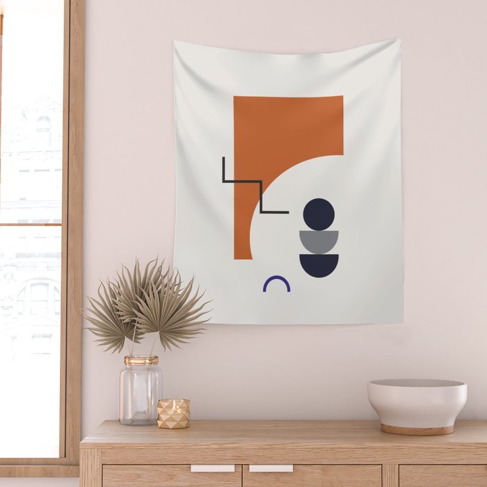 Autumn Rhythm - Geometric Modern Art Wall Tapestry Gallery Image 2