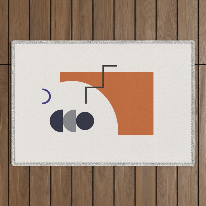 Autumn Rhythm - Geometric Modern Art Outdoor Rug Gallery Image 1