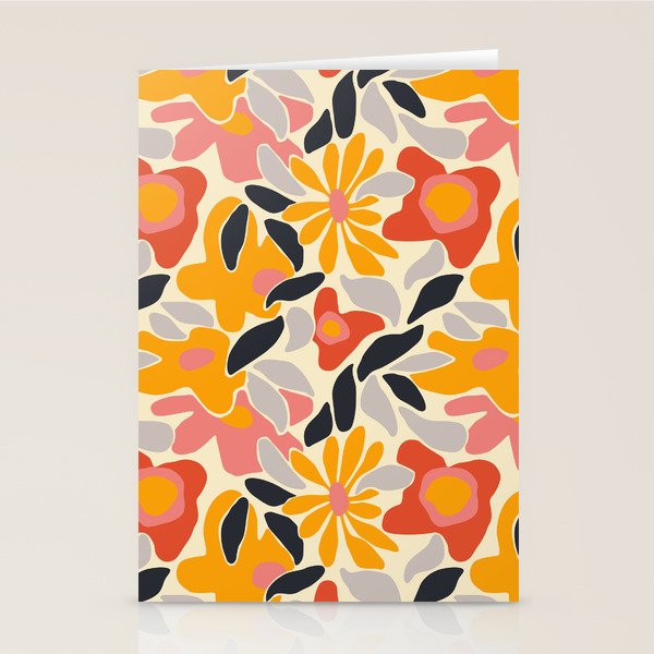 Abstract vintage flower art pattern Stationery Card Gallery Image 2