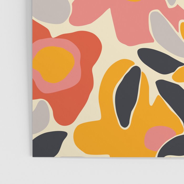Abstract vintage flower art pattern Poster Gallery Image 3