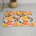 Abstract vintage flower art pattern Rug Gallery Image 1