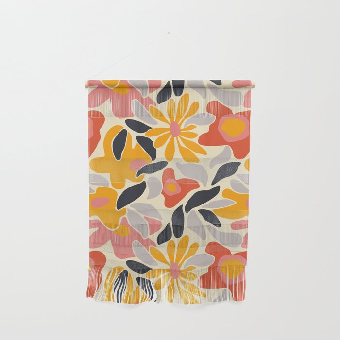 Abstract vintage flower art pattern Wall Hanging Gallery Image 1