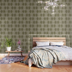 Art Nouveau Butterfly Floral - Olive Drab Wallpaper Gallery Image 3