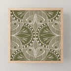Art Nouveau Butterfly Floral - Olive Drab Mini Art Print Gallery Image 1