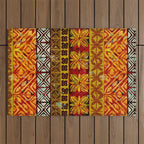 Vintage Hawaii Barkcloth Beachy design 204a Outdoor Rug Gallery Image 1