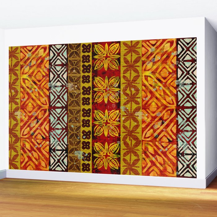 Vintage Hawaii Barkcloth Beachy design 204a Wall Mural Gallery Image 2