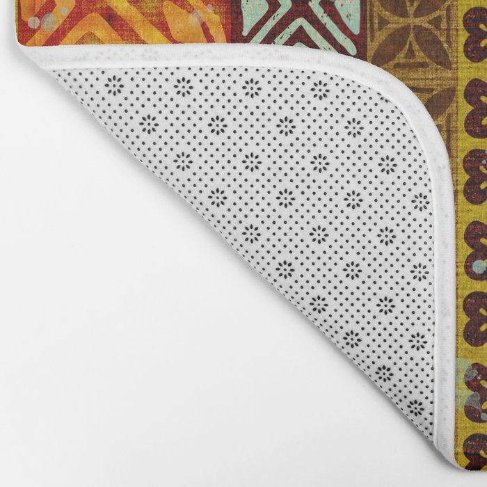 Vintage Hawaii Barkcloth Beachy design 204a Bath Mat Gallery Image 2