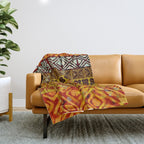 Vintage Hawaii Barkcloth Beachy design 204a Throw Blanket Gallery Image 1