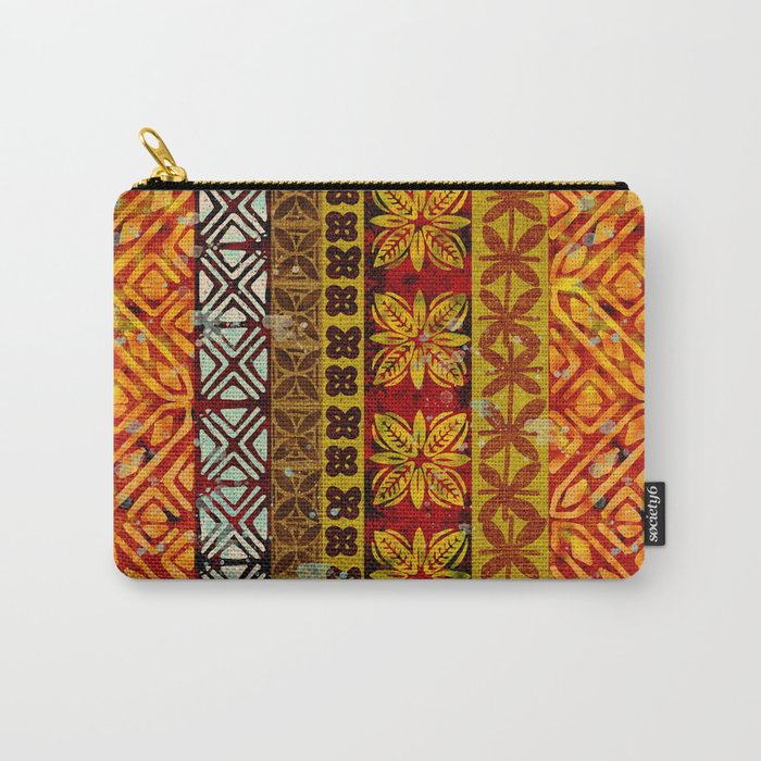Vintage Hawaii Barkcloth Beachy design 204a Carry All Pouch Gallery Image 1