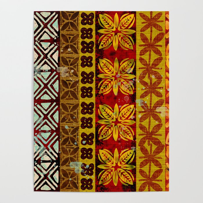 Vintage Hawaii Barkcloth Beachy design 204a Poster Gallery Image 4