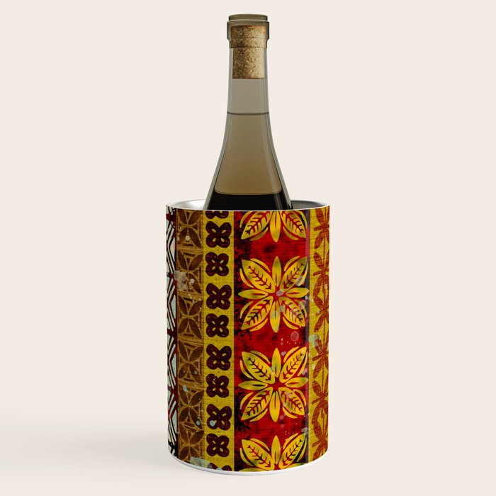 Vintage Hawaii Barkcloth Beachy design 204a Wine Chiller Gallery Image 1