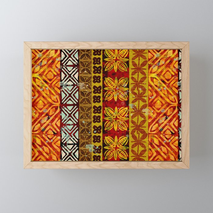 Vintage Hawaii Barkcloth Beachy design 204a Mini Art Print Gallery Image 1